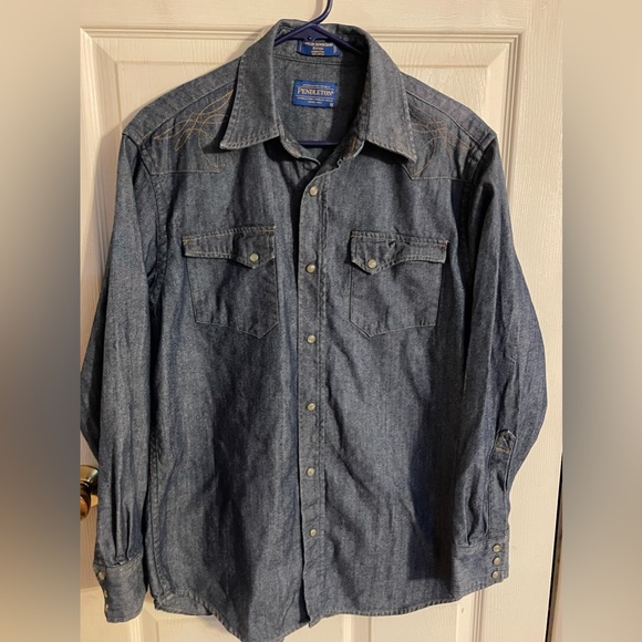 Other - Pendleton Gambler pearls snap buttons western denim shirt men’s size medium
